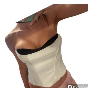 Elegant White and Black Bandeau Top